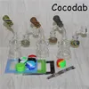 Bong Dab Rig Reciclador de Petróleo Os bongs inebriantes canos de água com 14 milímetros de quartzo banger dabber ferramenta, tapetes de silicone e recipientes