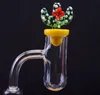 Chiodo Banger al quarzo spesso 20mm XL 4mm con inserto inferiore tondo con tappo in carb di cactus 10mm 14mm 18mm per bong in vetro