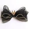 15623 Baby Girls Barrette Kids Bokwnot Barrettes Barn Tre-Layer Organza Bowknot Crown Hairpins Hair Clip Hårtillbehör