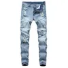 luz calça jeans biker azuis