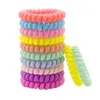 10 pçsset espiral forma laços de cabelo moído elástico faixas de cabelo meninas acessórios faixa de borracha headwear goma telefone fio corda de cabelo m98942606