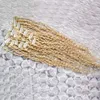 100 g mongolian kinky riccio clip di capelli remy remy nelle estensioni dei capelli umani spesso 8pcs / set