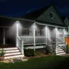 Luces solares mejoradas luz de seguridad 6000 K impermeable luz nocturna de seguridad al aire libre con 3 modos para entrada jardín escalera valla cubierta 5
