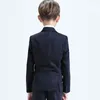 Stylish Popular Double-Breasted Peak Lapel Kid Complete Designer Handsome Boy Wedding Suit Boys Attire Custom-made (Jacket+Pants+Bow+Vest)