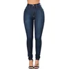 Jeggings jeans för kvinnor blå jeans hög midja elastiska stretch damer kvinna tvättade denim mager blyertsbyxor s-3xl