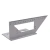 2w#Aluminum Alloy Woodworking Scriber T Ruler 45/90 Degrees Square Angle Ruler Multifunctional Angle Protractor Gauge Measuring