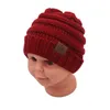 Moda para niños sombrero de lana sombrero de punto bebé simple engrosamiento con capucha sombrero cálido