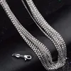 Kasanier Hela 20st 925 Silver Necklace Solid 2mm 16 30 Inches Fashion Jewely Halsband Men039s and Women039s Party 6531286