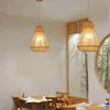 Bambu hänge lampa handgjorda ljus izakaya tehus restaurang Hotell matsal sovrum Japan stil suspension hängande belysning