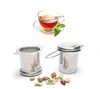 SS304 chá infusor de aço inoxidável folhas soltas chá strainer basket cabo dobrável bule flor grande filtro de ervas