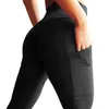 Cintura alta de Fitness Leggings Mulheres Push Up Treino Legging com Bolsos Patchwork Leggins Calças Mulheres Roupas de Fitness