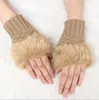Wolle Mixed Webpelz Damen Fingerlose Handschuhe Gestrickte Crochet Winter Handschuhe Warmer Abendhandschuhe 60pairs OOA7134