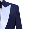 2019 Blue Prom Men Wedding Suits White Peaited Repers Tuxedo Bruidegom Groomsman Best Man Terno Masculino Slim Fit Mens Past met broek