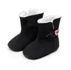 HONGTEYA Baby Snow Boots Shoes Anti-Slip Hard Bottoms Winter Fur Warm Booties for Toddler Boys Girls