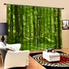 Пользовательские зеленые занавески лесные занавесы роскошные черные 3D занавески для гостиной постельное белье в офисе