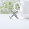 Silver Tone Crystal Airplane Brooch Personality Fashion Aircraft Badge Jacket Shirt Accessories Pin for Women Girl Wedding Costume