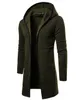 Felpa con cappuccio lunga da uomo Felpe con cappuccio hip hop moda cardigan felpa mantello primavera autunno inverno capispalla cappotto M-XXL nero verde grigio vino rosso