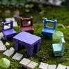 XBJ005 Mini 1 st Landschap Plant Miniaturen Decors Fairy Hars Tuin Ornamenten Leuke Tafels Stoelen Meubel Beeldjes Ambachten