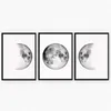 Minimalistyczne obrazy płótno Księżyc fazy Wall Art Black Plakaty i Białe Drukuje Zdjęcia Ziemi do Sypialni Dekoracje w salonie