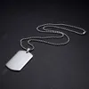 Simple Brillant Peut Lettrage Dog Tag En Acier Inoxydable 316L Rectangle Pendentif Collier Étudiant Soldat Identification Pendentifs Bijoux