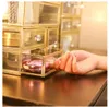 Şeffaf Cam Kozmetik Depolama Çekmeceleri Masaüstü Soyunma Masa Cilt Bakımı Fırçası Sonlandırma Artifact Yerleşim Raf