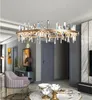 Parlaklık kristal halka avize LED moda oturma odası aydınlatma basit ev avize