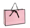 Creative clothing store paper bag bow handbag pink gift bag customizable LOGO