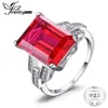 Fashion-Classic 9.2ct Skapat Red Rubies Cocktail Ring 925 Sterling Silver Luxury Smycken Engagement Ringar för Kvinnor Present