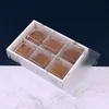 3 Size Marble Design Paper Box with Frosted PVC Lid Cake Cheese Chocolate Paper Boxes Wedding Party Cookies Box Gift Box