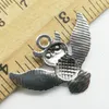 50pcs / lot encantos bonito coruja liga Pendant Retro Jóias Fazendo prata DIY Keychain antiga pendente para Pulseira Brincos Colar 23 * 30mm