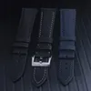 Hoge kwaliteit heren zwart blauw waterdichte horlogeband duiken siliconen rubber horloge vijftig vademen marineblauw zeildoek zeilband band 23275E