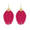 2019 nouvelle arrivée mode Boho boucles d'oreilles pour les femmes tempérament moelleux plume balancent pendentif déclaration bijoux oreille accessoires