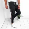 Kontrollera byxor för män herrtröjor joggare randig patchwork casual drawtring sweatpant byxor långa byxor casual byxor t200104