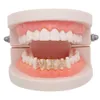 18K Oro Oro Bianco Ghiacciato Diamante Pieno Nome Personalizzato Lettere Denti Grillz Dente FAI DA TE Fang Griglie Cosplay Dente Cap Hip Hop dentale Te245u