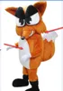 Custom Big tail fox mascot costume add a logo Character Costume Adult Size free shipping