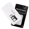 NIEUWE 4 in 1 NOSY NANO MICRO SIM CARD Converter Adapter Kit Tools voor Samsung Huawei Xiaomi Universal SIM-kaart Naald met doos