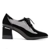 ホットプロモーション2020ニューレースアップポイントレザーシューズ女性ハイヒールの靴女性靴エレガントなファッションシューズブラックレッド
