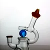 7 Zoll hohe Mini Glass Bong Shisha mit Leuchtkugel 14mm Joint Recyler Dab Rig Rig -Perkolator Rotatable Becher Bongs
