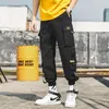 2020 Novos Jogadores de Hip Hop Calças de Carga Homens Harem Calças Multi-Pocket Fitas Homem Sweetpants Streetwear Mens Casuais XS-4XL