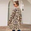 Suéter de diseño de estilo largo: nuevo suéter de estilo caliente 2019, punto de cuatro colores, estampado de leopardo, chaqueta de punto, suéter suelto de estilo largo, nuevo