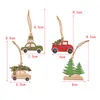 Christmas Decorations 2Pcs Year Natural Wood Dog Car Ornaments Hanging Pendant Tree For Home Diy Party Supplies1