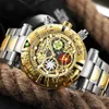 Temeite regarde les hommes Business Casual Golden Creative Hollow Quartz Watch Imageproof Military Wrists Male Chronograph Clock2724