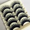 Moda 5 pares grossos eye lashes extensão partido maquiagem suave cruz maquiagem falsa beleza cílios postiços cosmestic