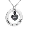 Crematie Sieraden Urn Ketting voor Ashes Gegraveerde Naam Altijd in mijn hart Memorial Ash Keepsake Heart Memorial Pendant-Black