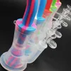 Silicone Bongs Dab Rigs Pipe à eau pour fumer Filtration à double couche Conduites d'eau multifonctions Shisha Narguilé