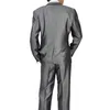 Mode Shinny Gray Bruidegom Tuxedos Uitstekende Piek Revers Groomsmen Bruiloft Jas Blazer Mannen Formele Prom / Dinner Pak (jas + Broek + Tie) 1202