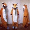 Animal adulte de haute qualité Mr Fox Kigurumi pyjamas épais doux polaire Halloween fête de famille Halloween Onesies Costumes9177085