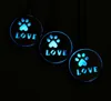 Lumineux évider chien chat patte amour pendentif collier pour femmes hommes Hip Hop bijoux Couple promesse colliers saint valentin cadeaux