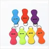 10st p￥ v￤skdelar Solid Blank Chapstick Sleeve Nyckelh￥llare F￤rgglad l￤ppstift Neopren Keychain