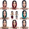 8 Couleurs Noir À Rose Ombre Cheveux Raides Bob Perruques Cheveux Synthétiques Cheveux Courts Parti Cheveux Cosplay Perruque pour Femmes